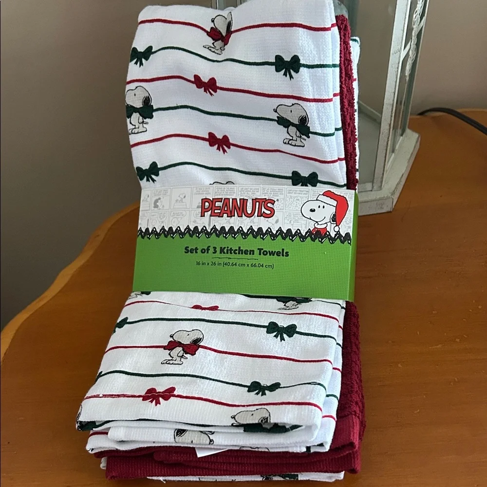 Peanuts Snoopy Striped Kitchen Towels